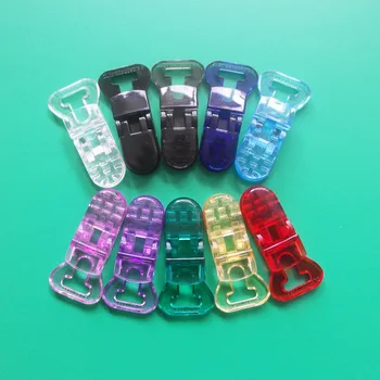 

Sutoyuen 10pcs 1.0CM Clear Baby Plastic Pacifier Clip T shape MAM NUK Dummy Chain Toy Adaptoer Holder Suspender Clips