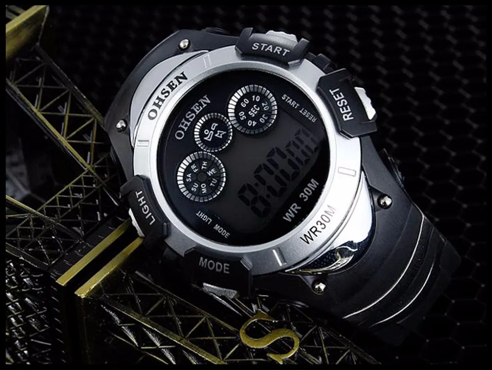 New Fashion Ohsen 0815 Quartz Kids Watches Boys Girl Xmas Gift Alarm Clock Sport Digital Watch LED Colorful Backlight Relojes (33)