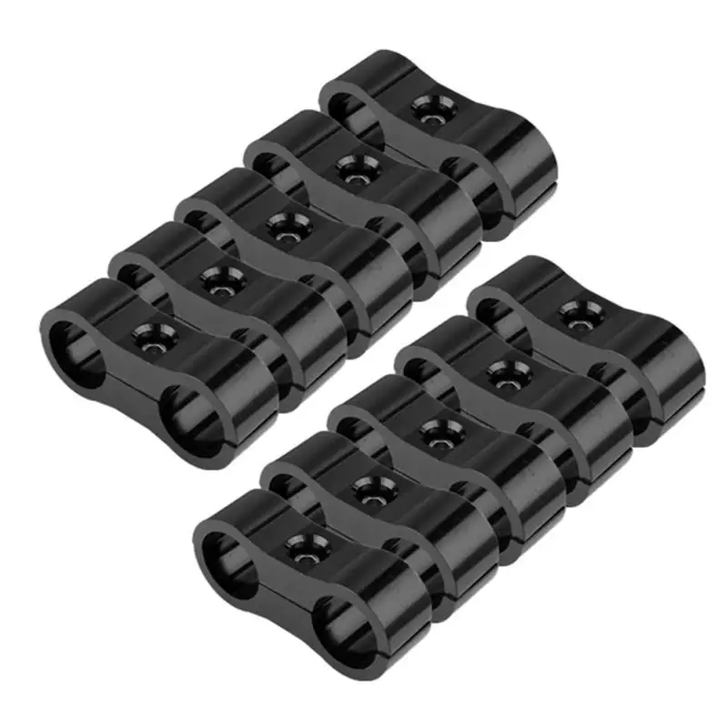 

10pcs AN6 Aluminium Alloy 13.4mm ID Braided Hose Separator Clamp Fitting Adapters Bracket Oil Tube Separate Adapters