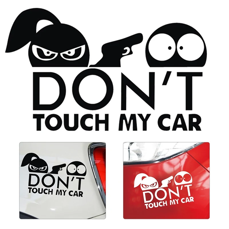 

Funny "Don't Touch My Car" Warning Car Sticker Reflective Vinyl Car Styling Waterproof Motorcycle Car Body Car Accessories