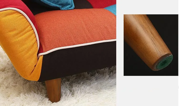 Adjustable Sofa and Loveseat in Colorful Line Fabric Home Furniture Fold Down Sofa Couch Ideal for Living Room, Bedroom, Dorm Adjustable Sofa and Loveseat in Colorful Line Fabric Home Furniture Fold Down Sofa Couch Ideal for Living Room, Bedroom, Dorm