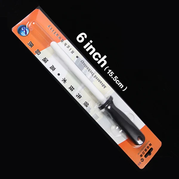 1 шт. " /8"/1" /12" точилка для ножей керамический стержень с ручкой ABS хонинговая точилка для ножей Заточка стали - Цвет: 6 inch