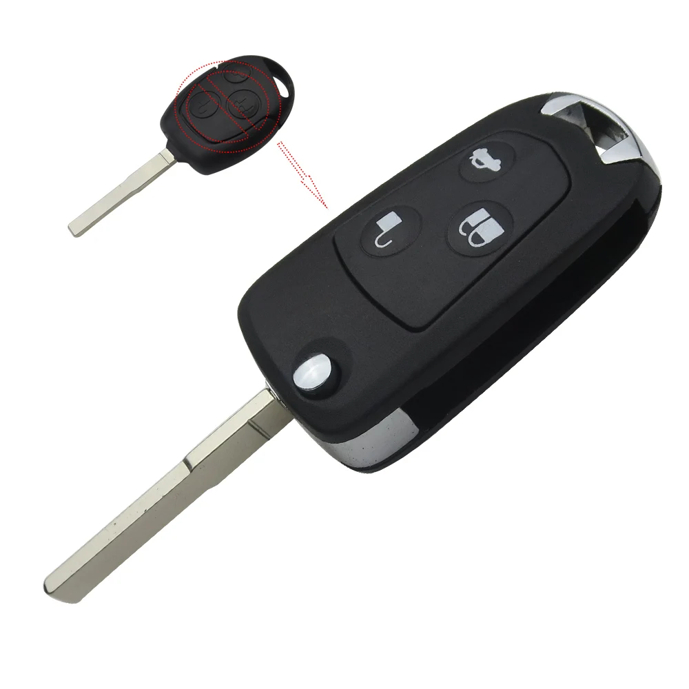 OkeyTech для Ford Key Shell 3 кнопки флип складной корпус автомобильного ключа дистанционного управления чехол Uncut Blade для Ford Focus Mondeo Festiva KA