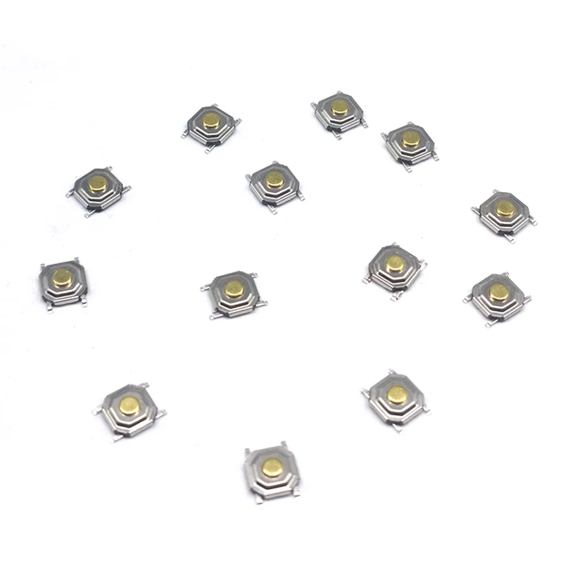 

50pcs/lot 12V 5.2*5.2*1.7mm Push Button Switch 4 PIN Metal Tactile Micro tact SMT touch switch