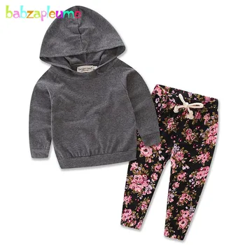 

2Piece/0-24Months/Spring Autumn Baby Girls Boys Clothing Set Casual Hooded T-shirt+Flowers Pants Costume For Kids Clothes BC1213
