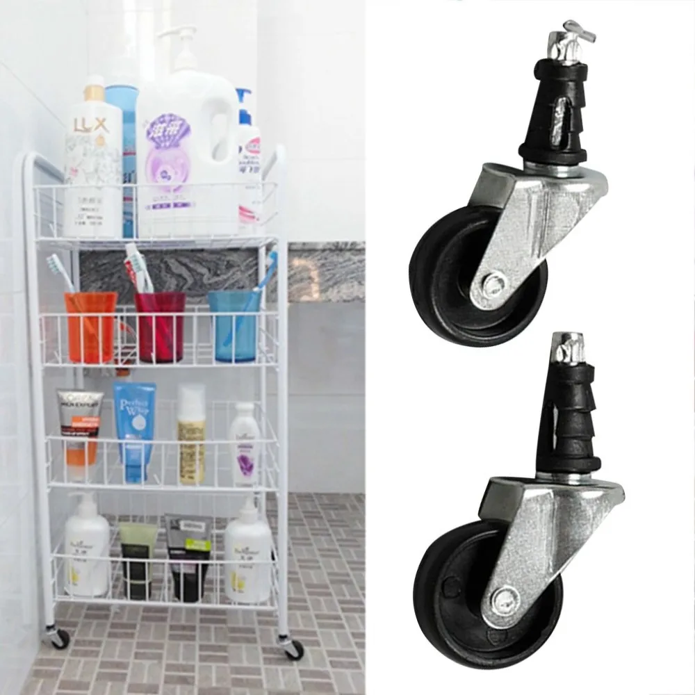 

4 Tier Universal Iron Kitchen Fruit Vegetable Rack On Wheels Deep Storage Stand Cart Trolley Bathroom Washroom Shelving Rack