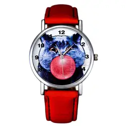 2018 брендовые модные женские часы Cat шаблон кожаный ремешок аналоговые кварцевые Vogue наручные повседневные наручные часы Relogio 4 цвета