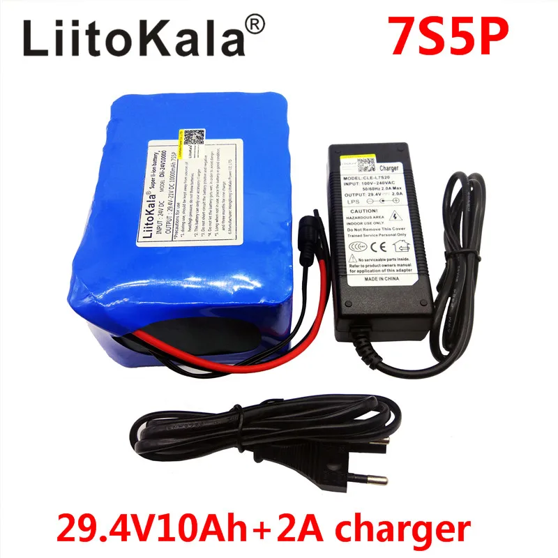 Аккумуляторная батарея LiitoKala 24 В 10 А · ч 7S5P 15A BMS 250 Вт 29 4 в 10000 мА для двигателя на