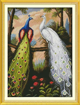 

The forest peacock Printing pattern Cross Stitch Kits Funny Gifts Cross-stitch set Embroidery Needlework DMC Counted Home Decor