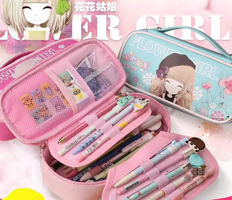 Kawaii пенал большой емкости милый мультяшный чехол для девочек пенал для карандашей держатель школьные канцелярские принадлежности Estuche Escolar - изображение
