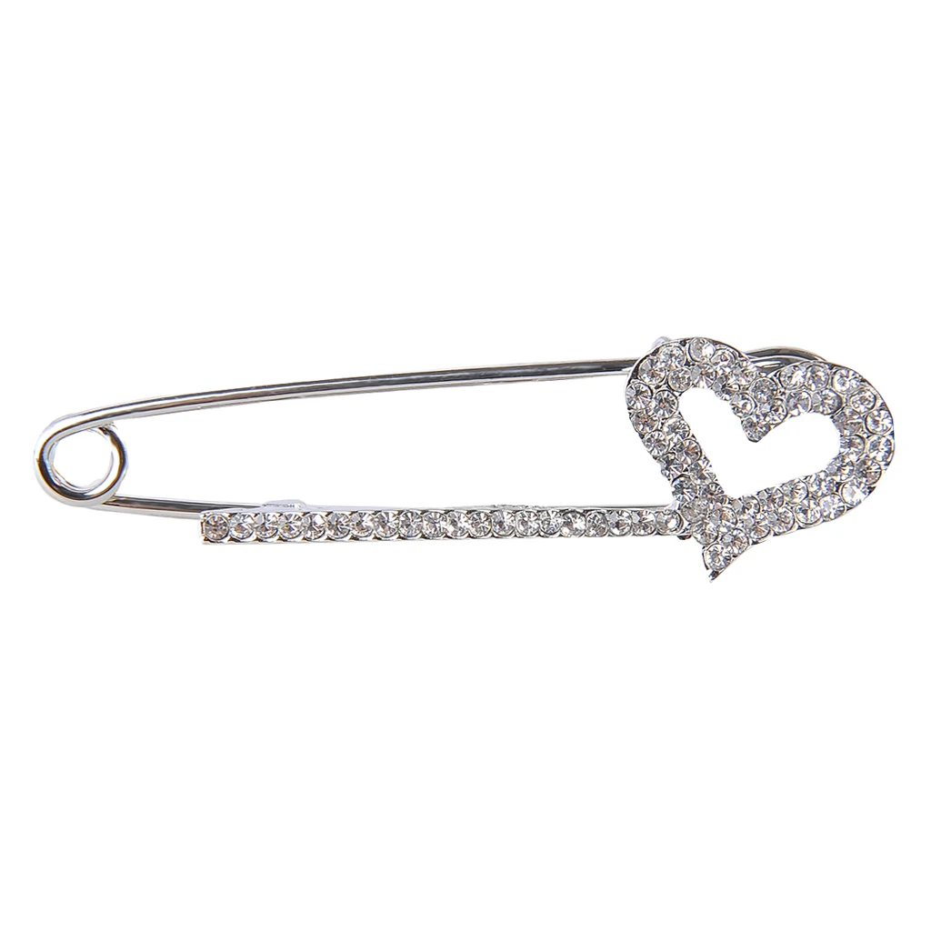 Stunning Crystal Safety Pin Scarf Coat Gown Clip Collar Lapel Pin Wedding Party Men Women Clothing Decorations