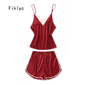 

Fiklyc pajamas sets fashion 2019 summer new arrival patchwork korean loose style young girls sleeveless pijamas sets short pants