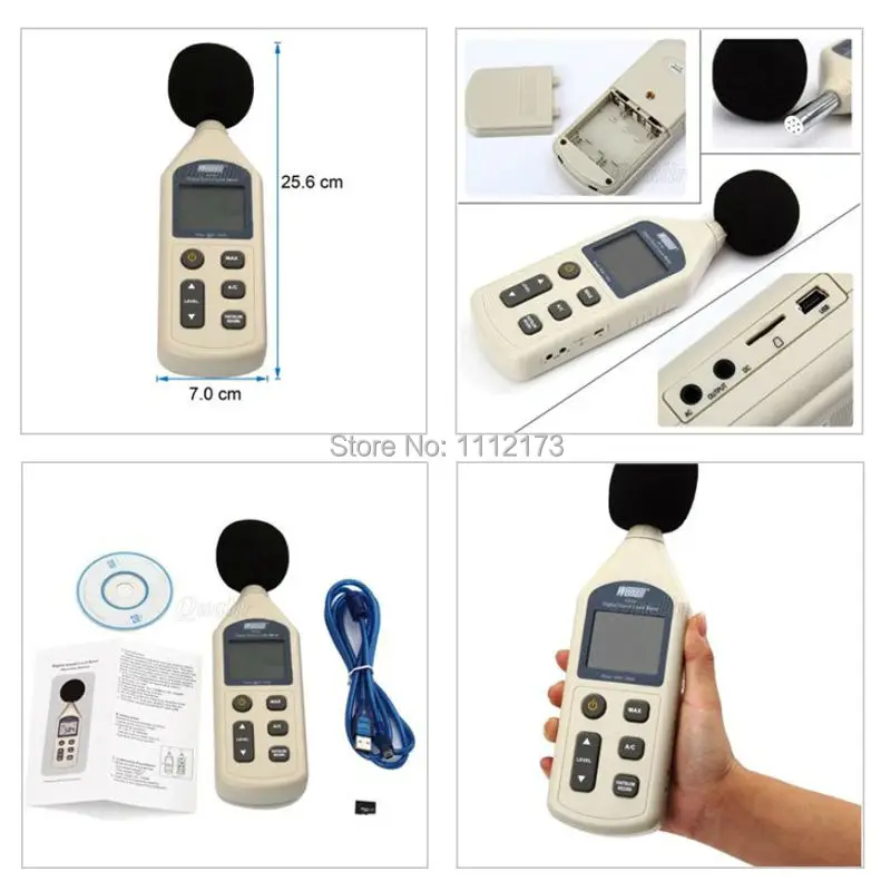 

WS1361C 30-130dB LCD Digital Sound Level Meter Noise Measuring Instrument Decibel Monitoring Logger Tester With 512M SD card
