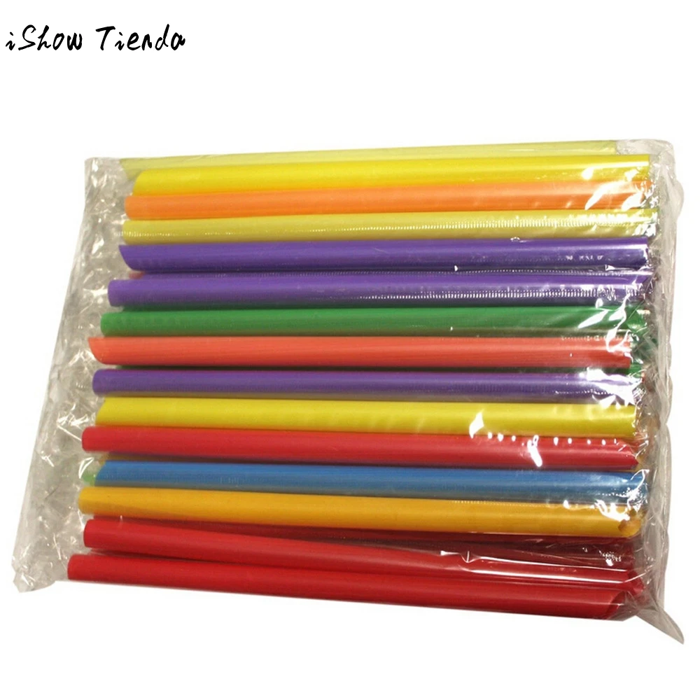 

50pcs Multicolor Long Straight Drinking Straws Home Bar Party Cocktail Drink Straw kids birthday wedding decorative party decor