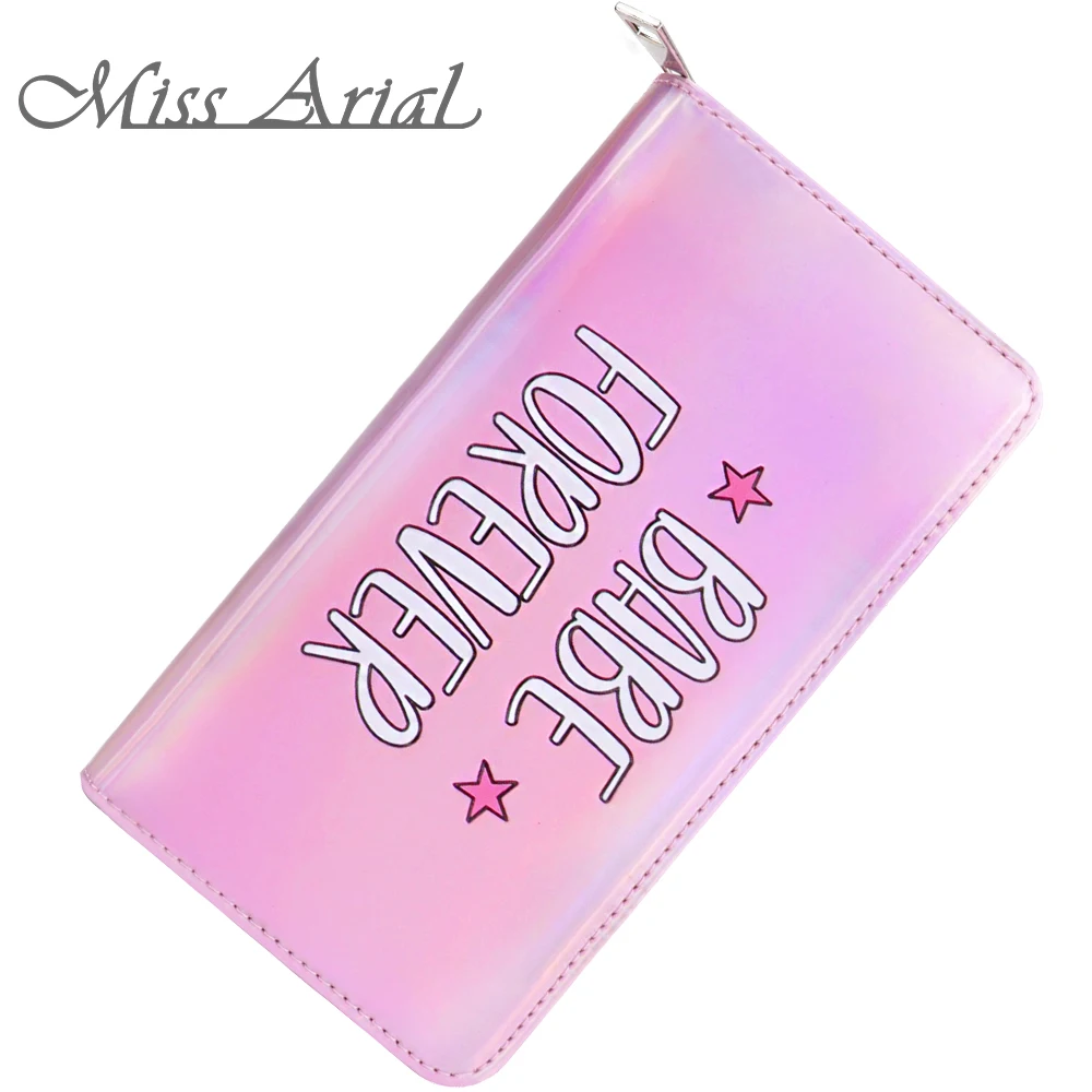 

MISS ARIAL BABE FOREVER PINK ZIPPER YOUNG BEAUTY WALLET WOMEN MIRROR BLUSH SHINING BABY GIRL CLUTCH PURSE WOMAN CUTE MONEY CLIP