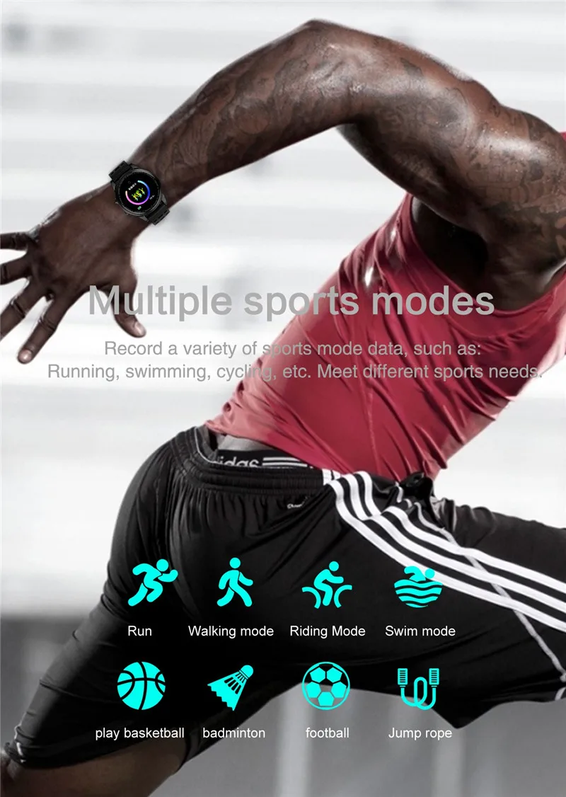 Smart watch fitness waterproof for Android IOS Sport Modes