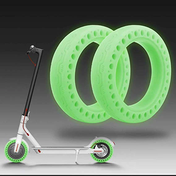 Perfect 2pcs Luminous Tire For Xiaomi M365 Electric Scooter Tubeless Honeycomb Rubber Solid Tyre 8.5 Inch Cool Fluorescent Solid Tire 1