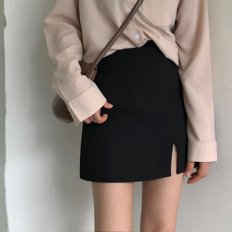 Юбки женские летние модные корейские стильные универсальные простые однотонные элегантные высококачественные трапециевидные мини-повседневные юбки Harajuku