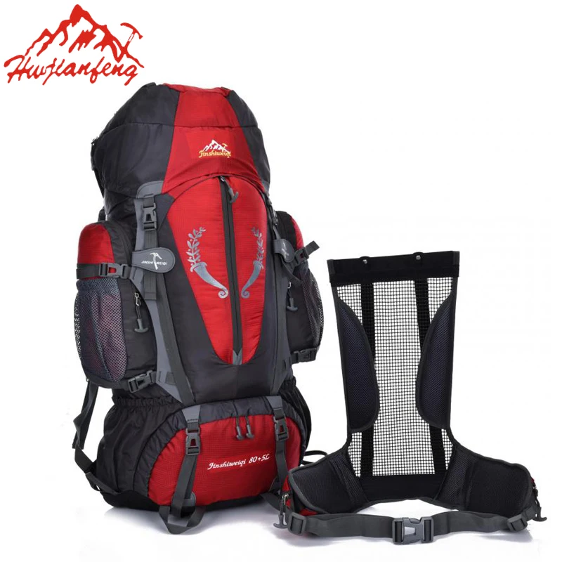 

80L Large Professional Mountaineering Backpack Outdoor Bag Waterproof Nylon Bagpack Climbing Hiking Camping Rucksack HAB045