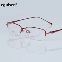 Ширина-138 полуоправы из чистого титана оптическая оправа для очков женские Алмазные близорукость антирадиационная оправа для очков lentes