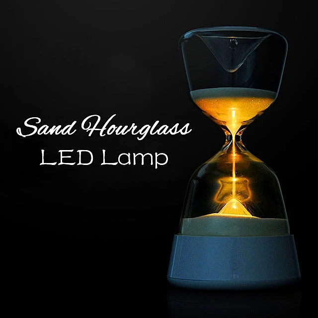 Romantic Colorful Hourglass Timer Night Light Bedside Sleeping Timer