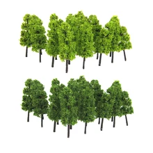 20 штук 1/200 масштабные модели деревьев и поезда железнодорожные пейзажи игрушки Темный и зеленый светильник