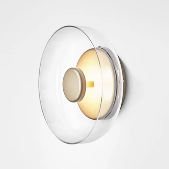 

IKVVT Modern Simple Glass Wall Lamp Creative Round Bowl LED Wall Light Restaurant Livingroom Bedside Home Lighting Fixture