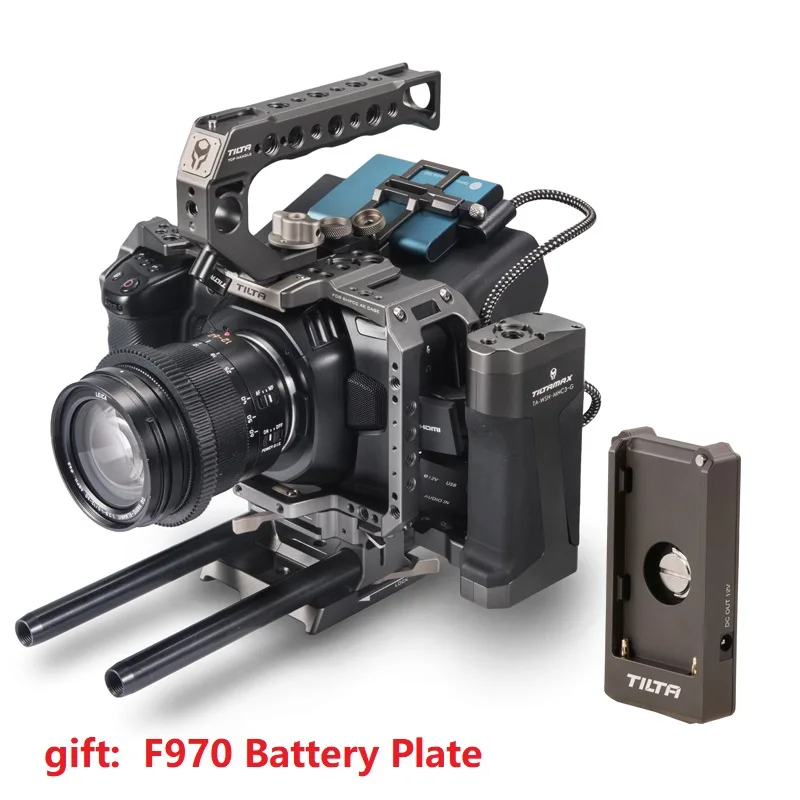 

Tilta TA-T01-A-G Full Camera Cage for BMPCC 4K - Tactical Kit (Tilta Gray) Battery Plate Partial Sunhood for BMPCC 4K Camera