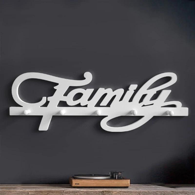 

American Country Creative Wooden Coat Hooks Entrance Porch Key Hook Living Room Wall Coat Hanger Letters Home Decor Accessories