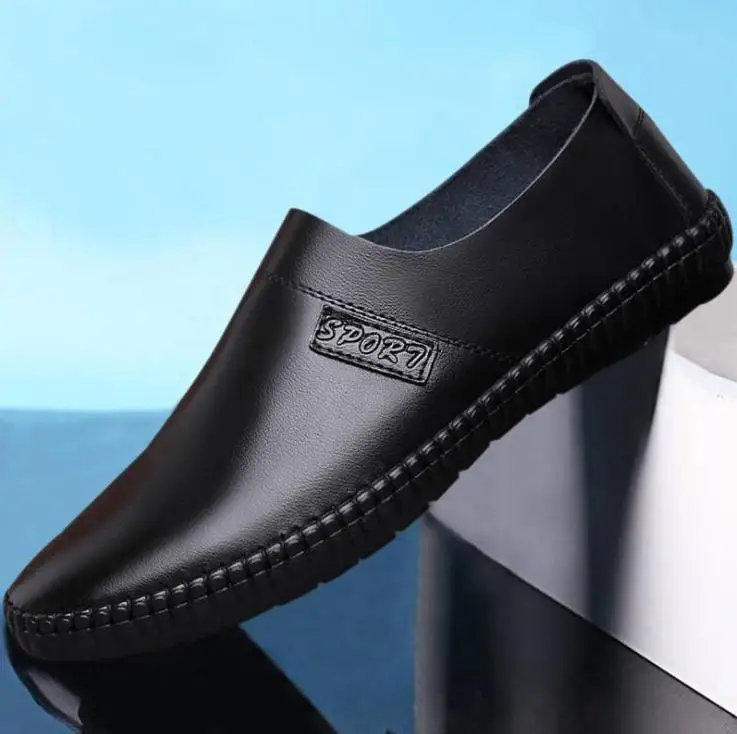 Мужские повседневные теннисные кроссовки черные кожаные sapatos homens zapatos para air mocassim