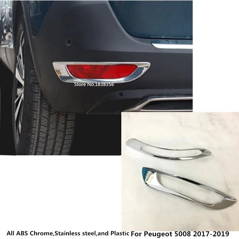Fit For Peugeot 4008 GT 2017 2018 ABS Chrome Rear Tail Fog Light Lamp Cover Trim