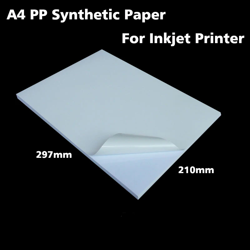 

30sheets White A4 PP Synthetic Paper Adhesive Sticker Paper Printing Paper Matt Sheet For Inkjet Printer
