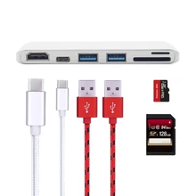 Многофункциональный USB C 3,0 концентратор тип-c до 4 K* 2 K HDMI адаптер для чтения карт для MacBook Pro
