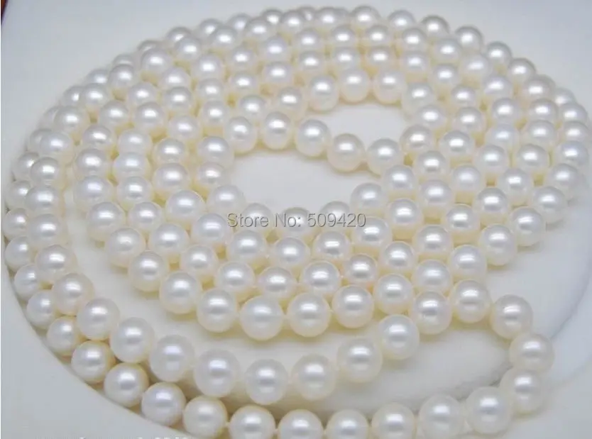 

Free Shipping >>>48 INCH AAA 9-10MM WHITE SOUTH SEA Round PEARL NECKLACE
