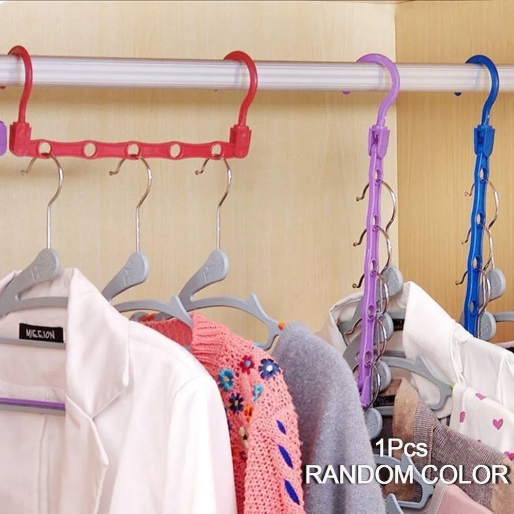 

Fashion 1PC Random color Magic hanger space saver magic hook classified clothes closet organizer