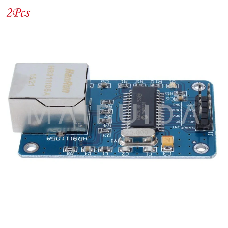 wholesale! 2Pcs ENC28J60 spi Port Module Interfaces Ethernet Network Provides 51AVRARMPIC Code | Электроника
