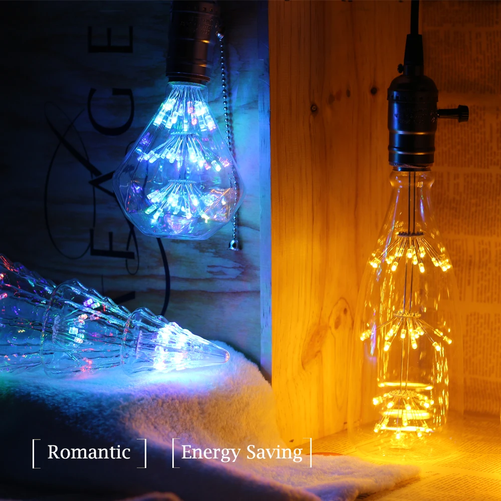 Lámpara Led ST64 A60 G80 colorido cielo estrellado lámpara e27 220 v bombillas de luz led de fuegos artificiales mundo lampada led para casa decoración de la fiesta de lamparas Lámpara Led ST64 A60 G80 colorido cielo estrellado lámpara e27 220 v bombillas de luz led de fuegos artificiales mundo lampada led para casa decoración de la fiesta de lamparas