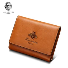 LAORENTOU Retro Multi-Function Wallets Split Leather Wallet Lady Wallet Fashion Women Wallets Simple And Stylish Women Purse