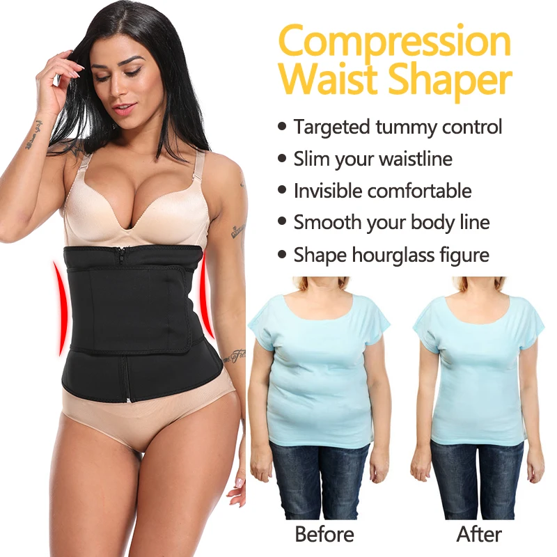 VASLANDA Neoprene Sauna Sweat Waist Cincher Slimming Belt Body Shaper Abdominal Trimmer Shapewear Cintas Modeladora Corsets