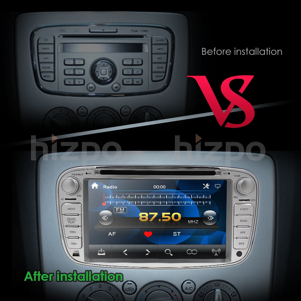 Discount Hizpo 2 Din Car Radio Car DVD Multimedia for ford focus s-max c-max 2008 2009 2010 2011 2012 Tape Recorder Stereo GPS SWC DVR 5