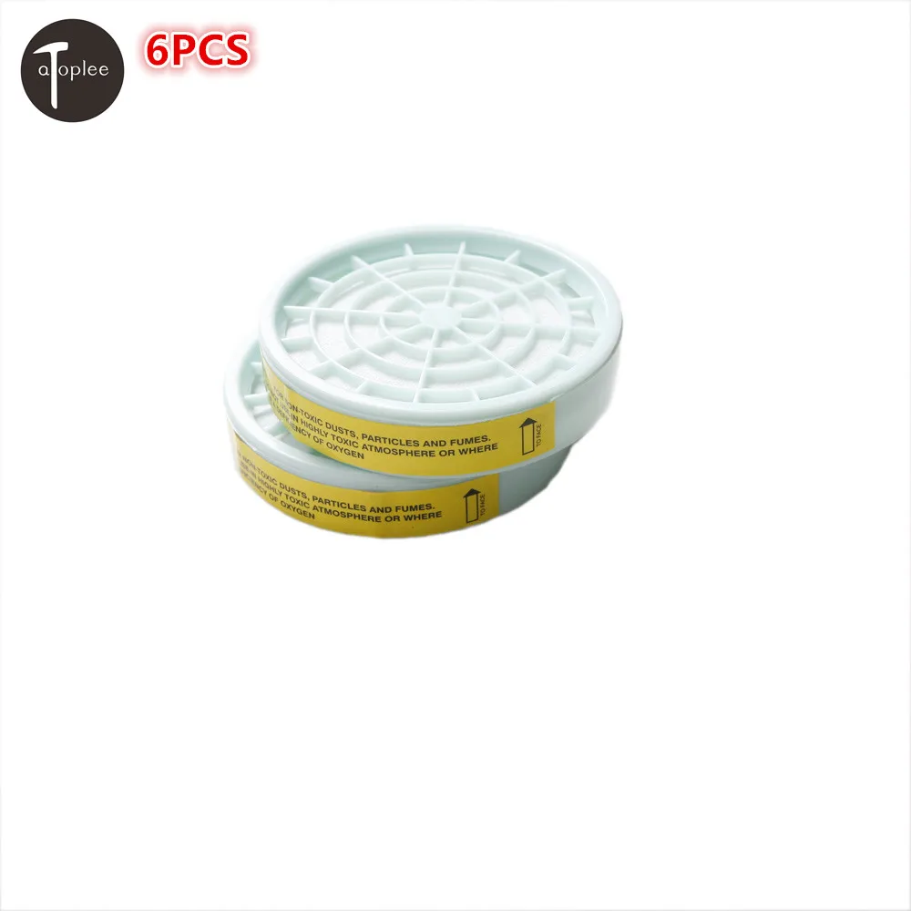 

Atoplee 6PCS Used 80 Hours M-XL Gas Mask Spare Cartridge Filters Box Replaceable Parts Filter Cartridge Security And Protection
