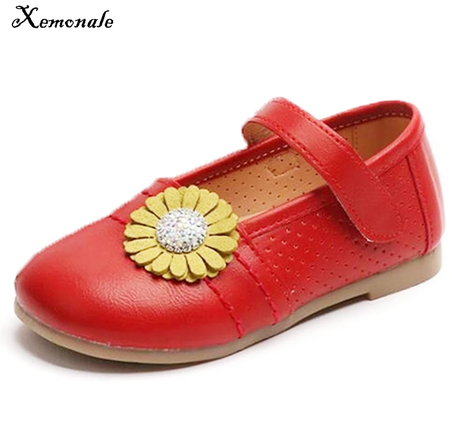 Xemonale New Flower Girls Shoes Spring Fashion Kids Shoes Leather