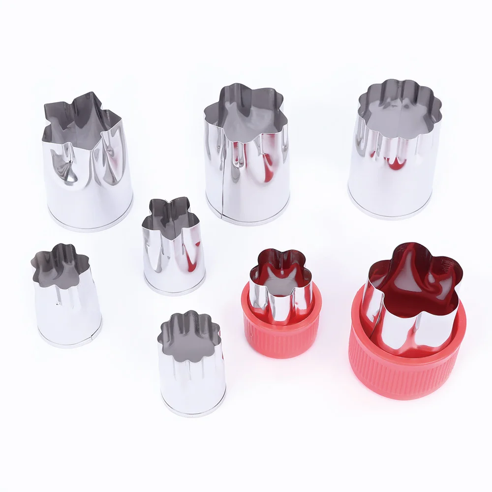 

Rice Vegetable Fruit Cutter Mold 8Pcs/set Flower Star Shape Cutter Mold Stainless Steel Cake Cookie Biscuit Cutting Shape Tools