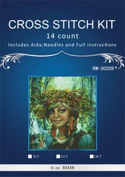 

Girl in Woods Counted Cross Stitch 14CT Cross Stitch Sets Wholesale cartoon Cross-stitch Kits Embroidery Needlework