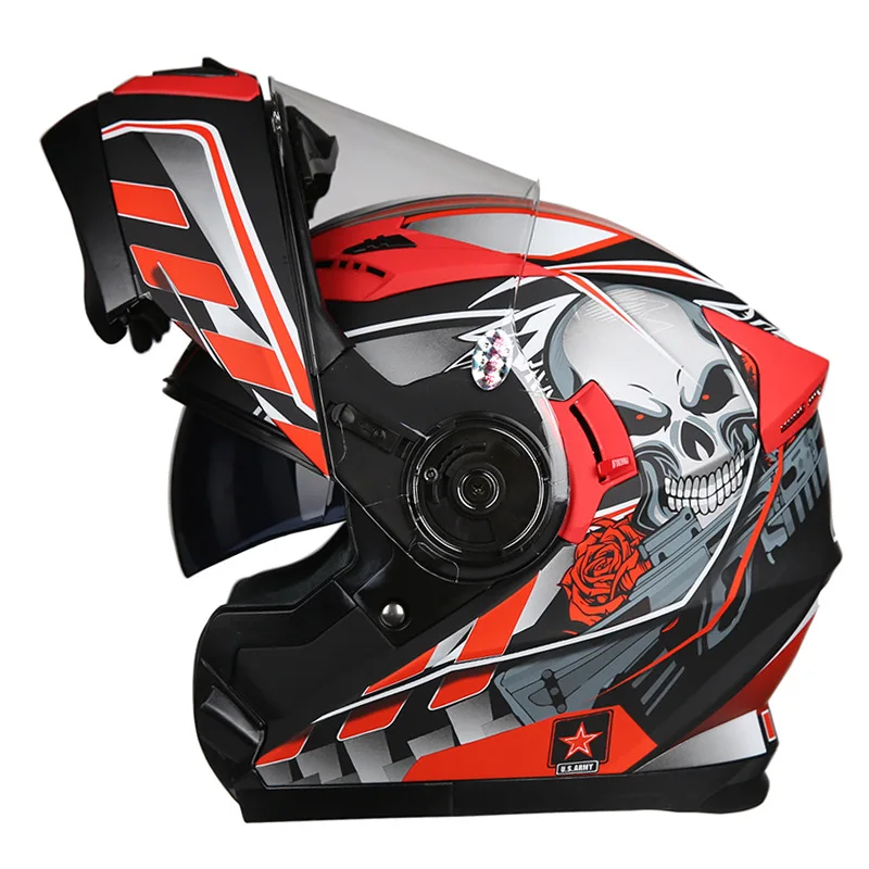 

Bluetooth Helmet Motorcycle Wireless Helmets Flip Up with Bluetooth Helmet Full Face Dual Visors Modular Helmet
