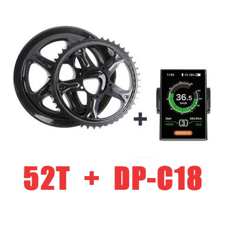 Bafang мотор BBS02B 48V500W Mid Motor Kit 8fun Bafang 500 Вт 48В 16AH велосипед Батарея, фара для электровелосипеда в комплект для переоборудования электрического велосипеда - Цвет: 52T and DP-C18