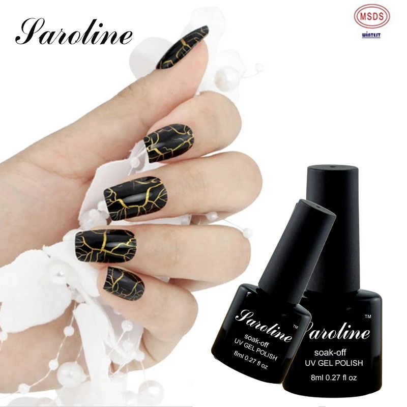 Saroline Lucky Crackle УФ-гель для ногтей гибридные Лаки 8 мл Art Crackling гель лак Светодиодная лампа лак для ногтей ноготь с эффектом трещин лак