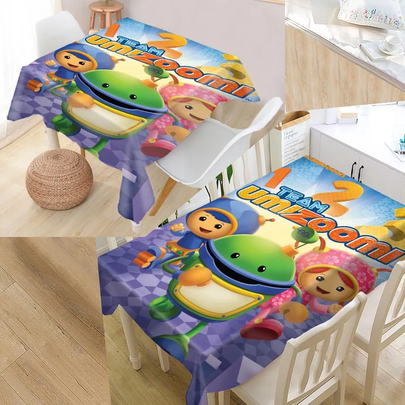 New Arrival Custom Team Umizoomi Table Cloth Waterproof Oxford Fabric Rectangular Tablecloth Home Party Tablecloth