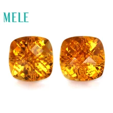 Natural yellow citrine 18k gold earrings studs for women 8mm square cut gemstone fashion and trendy fine jewelry high quality Natural yellow citrine 18k gold earrings studs for women 8mm square cut gemstone fashion and trendy fine jewelry high quality