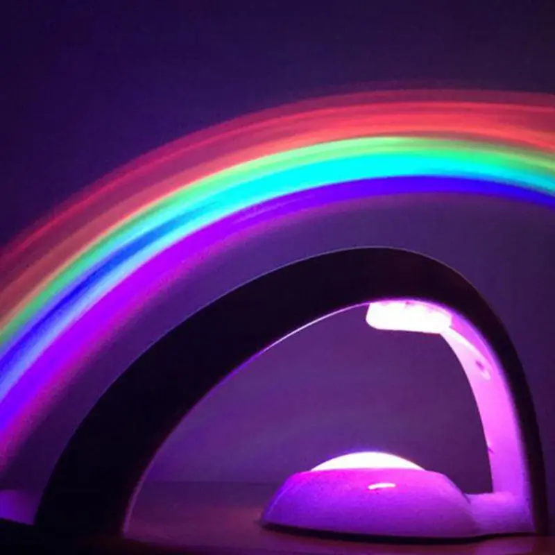 2018 Новое поступление Lucky Rainbow свет Удивительный Радуга проектор 3D светодиодные лампы детская комната Ночник проектор украшения дома